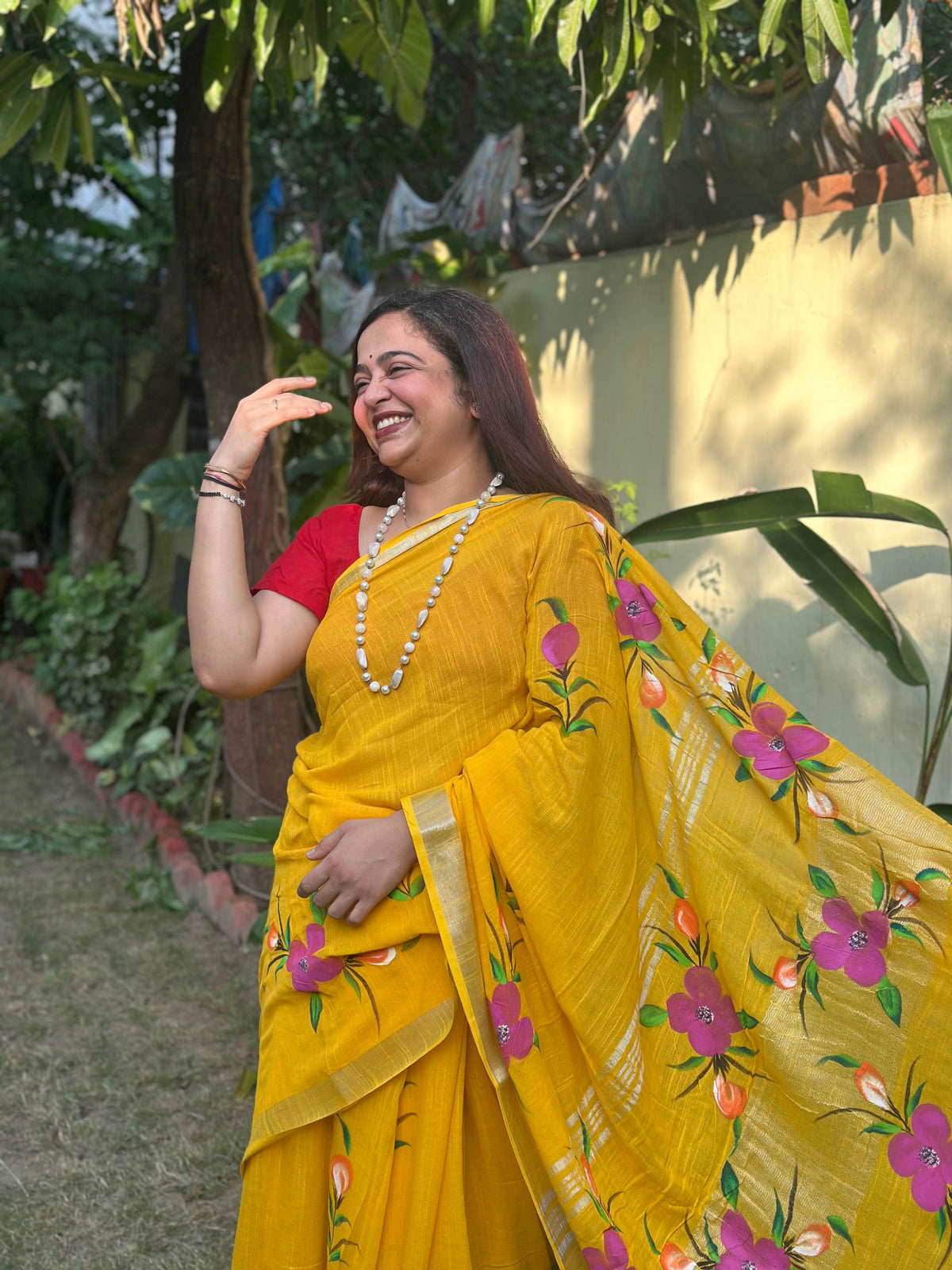 Sun Kissed Linen Saree