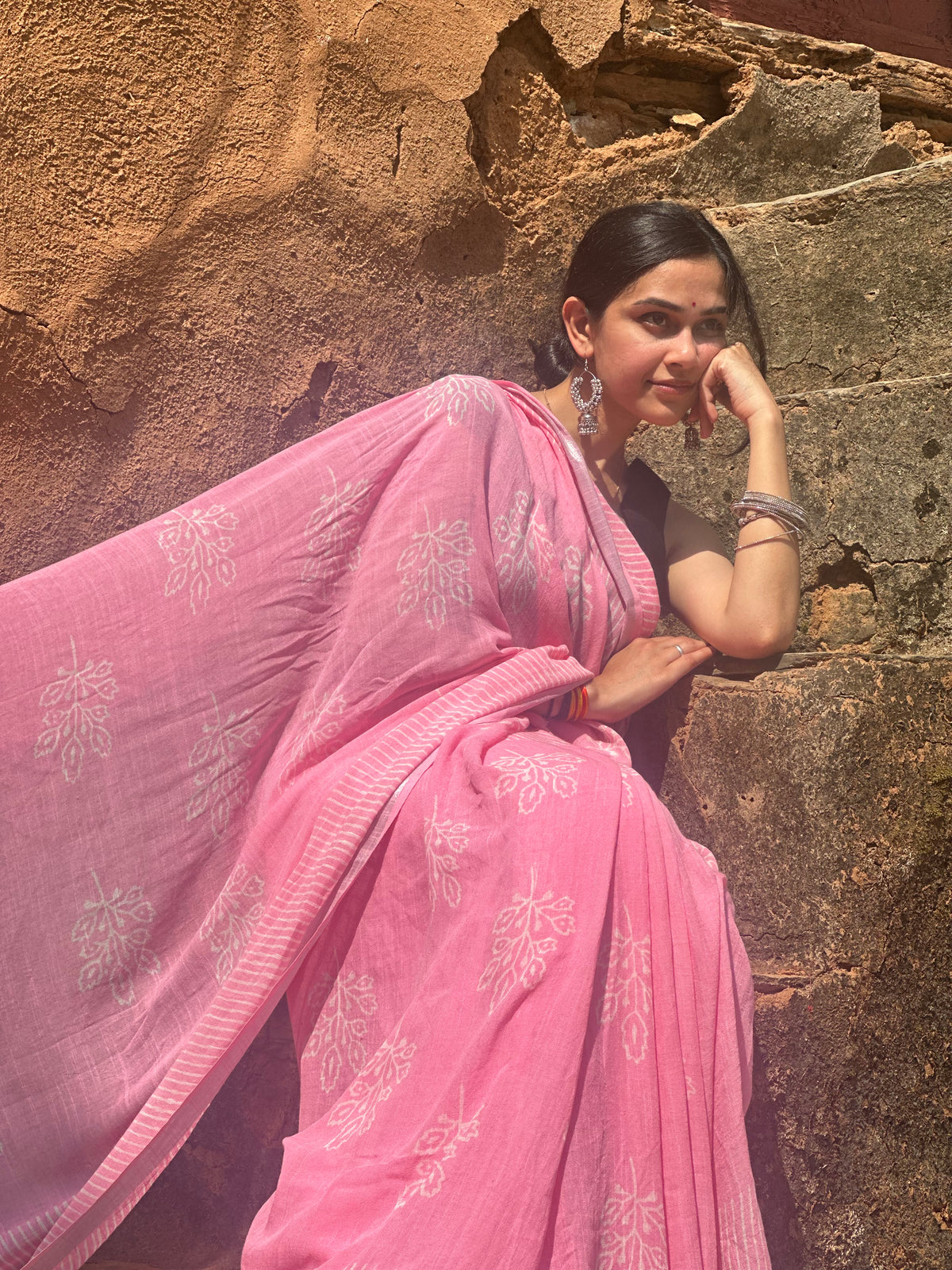 Soft Blush Linen Saree