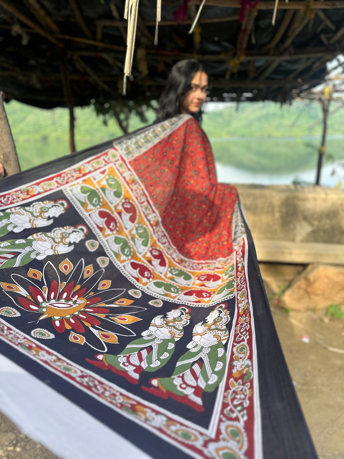 Maroon Melody Mul Cotton Kalamkari Saree
