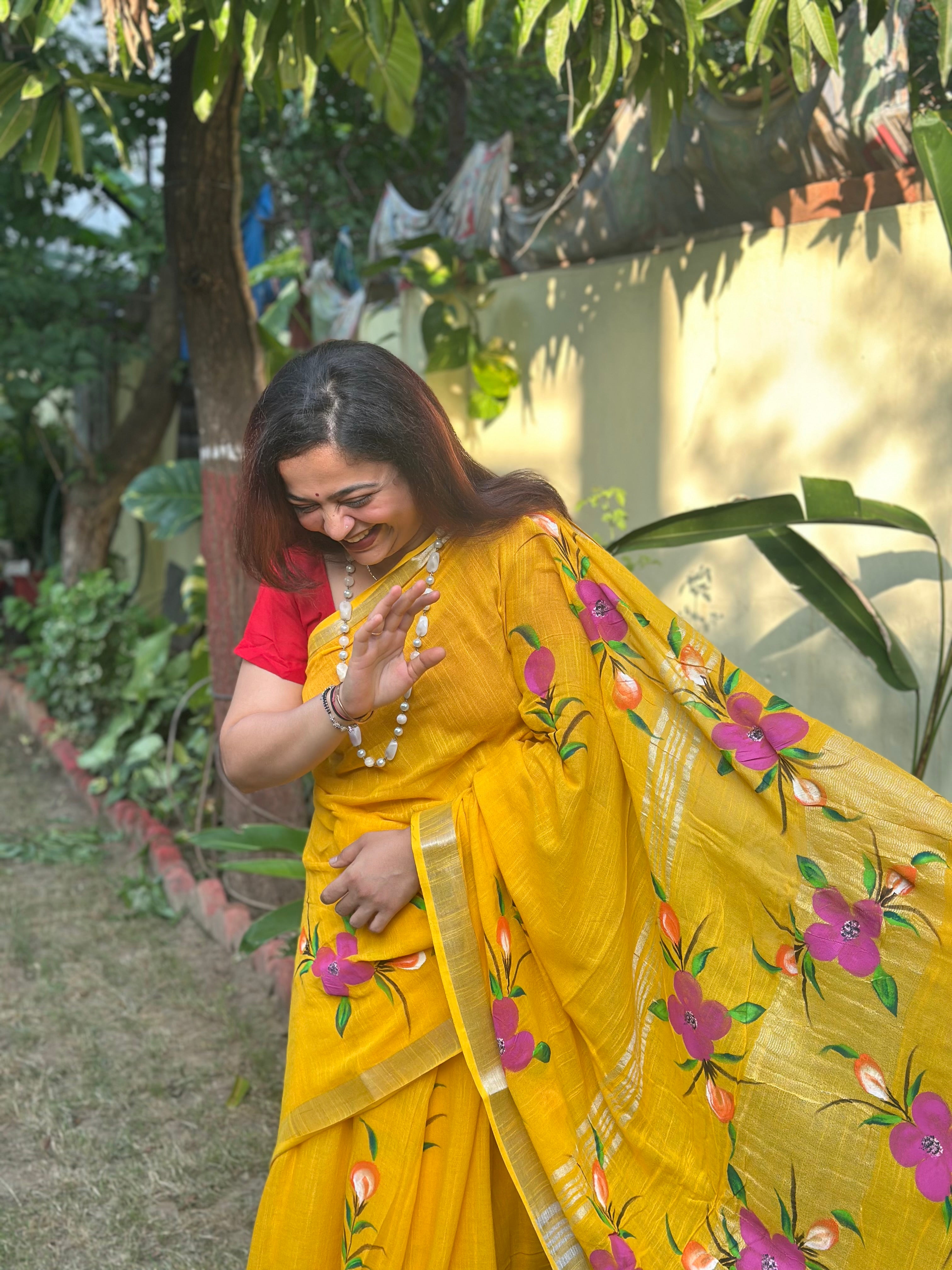 Sun Kissed Linen Saree