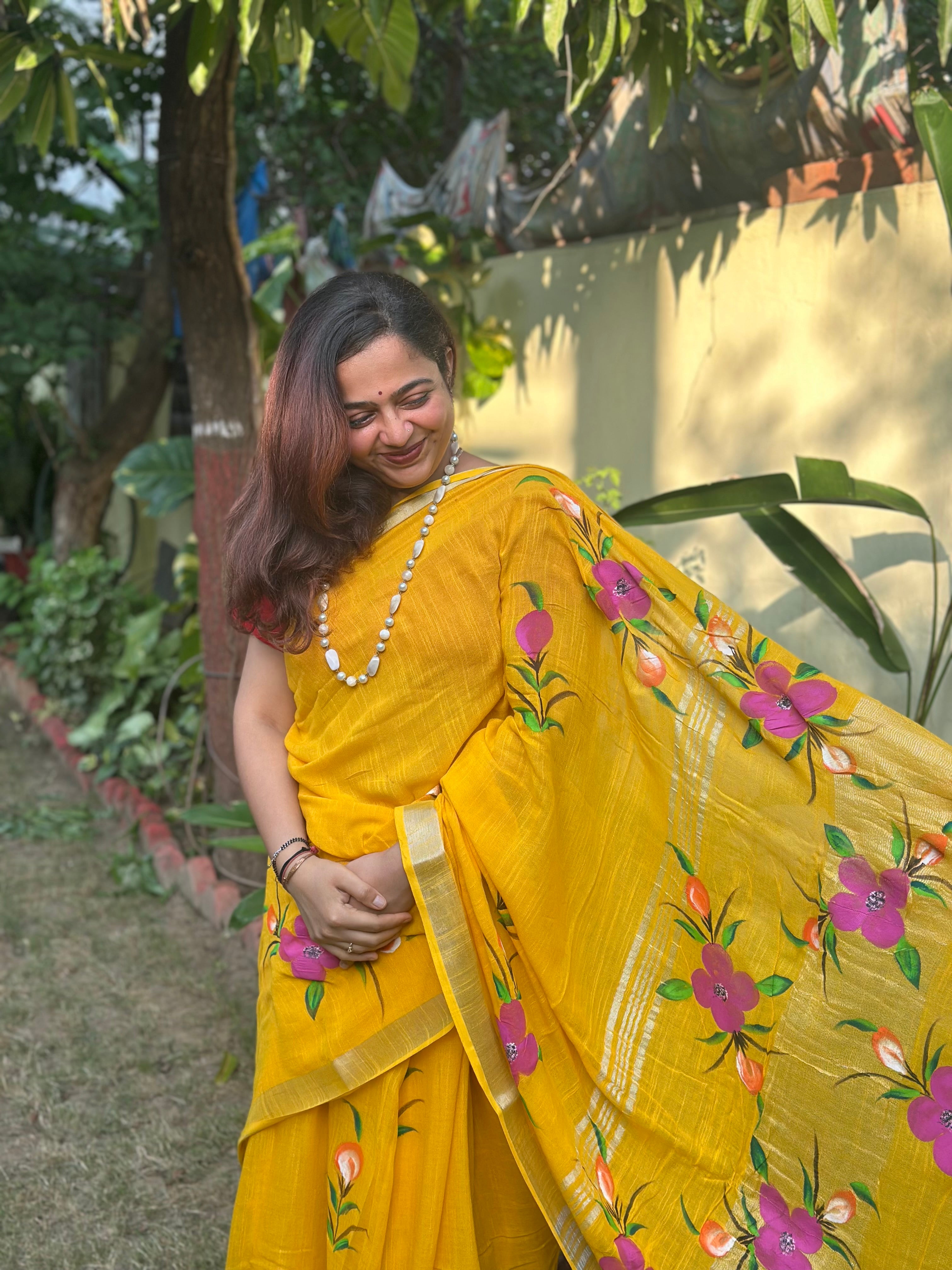 Sun Kissed Linen Saree